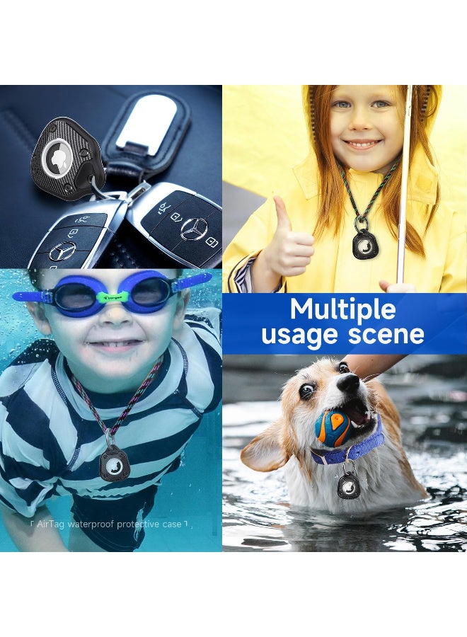 Ecosystem Waterproof Case for AirTags with Wire Cable, IP67 Secure Lock Keychain Holder, 360° Hard Protective Cover for Key Ring, Car, Luggage (Blue With Ring) - Image 2